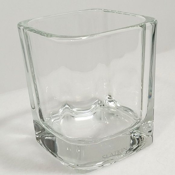Vintage Slatkin & Co. Clear Heavy Square Old fashion Glass #1321 - Picture 10 of 11